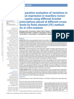 Comparative Evaluation of Variations in Torque.72