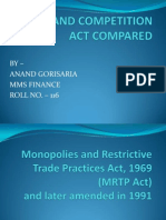 MRTP and Competition Act Compared