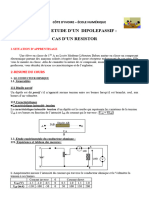 1ère A - APC - Etude D'un Dipôle Passif - Cas D'un Resistor