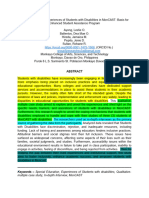 (SUMPAY ABSTRACT) Unveiling The Lived Experiences of Students With Disabilities in MonCAST