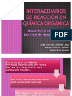 Intermediarios de Reaccion en Quimica Organica