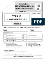 Maths Year 10B Paper 2