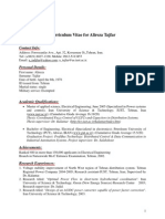 Curriculum Vitae For Alireza Tajfar1