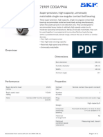 SKF 71909 CDGA - P4A Specification