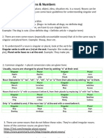 Nouns - Numbers, and Pryyonouns