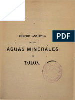 Memoria Analítica de Las Aguas Minerales de Tolox