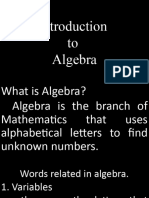 Introduction To Algebra