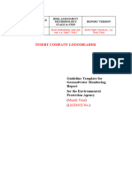 Template Groundwater Monitoring