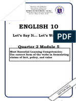 English10 q2 Module5 Formulatingclaimsgrammar