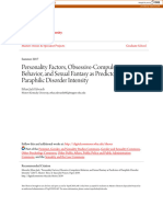 Personality Factors, Obsessive-Compulsive Behavior, and Sexual Fantasy As Predictors of Paraphilic Disorder Intensity