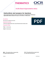 10.05c Exact Trigonometric Ratios Instructions