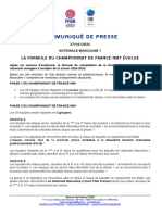 Communiqué de Presse: La Formule Du Championnat de France Nm1 Évolue