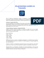 .Cálculo de Prestaciones Sociales en Venezuela