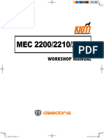 Kioti Daedong MEC2200, MEC2210, MEC2230 UTV (Utility Vehicle) Service Manual 04-2014