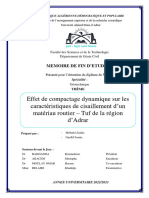 Effet de Compactage Dynamique Sur Les Caractéristiques de Cisaillement D'un Matériau Routier Tuf de La Région D'adrar