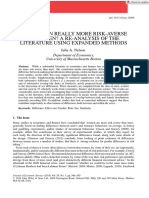 Journal of Economic Surveys - 2014 - Nelson - ARE WOMEN REALLY MORE RISK AVERSE THAN MEN A RE ANALYSIS OF THE LITERATURE