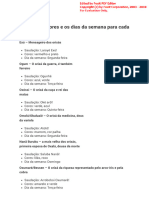 Dia Da Semana, Cores e Saudações Dos Orixás