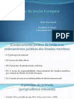 Relação Ordenamento Da UE e Ordenamentos Nacionais - Apresentação Paulo Alves Pardal