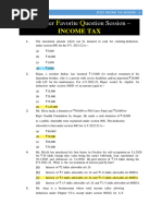 INCOME TAX Examiner Favorite Question Session 3 Without Answer