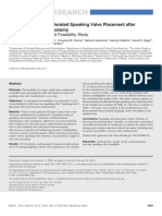 Standard Versus Accelerated Speaking Valve Placement After Percutaneous Tracheostomy