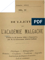 Bulletin de L'académie Malgache XI - 1913