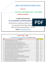 Ranking of MBA Colleges - Kalyana Karnataka - 2022