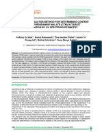 Validation of Analysis Method For Determining Content of Chlorpheniramine Malate (CTM) in Tablet Preparation by Uv Spectrophotometry