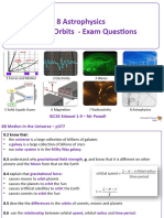 8 Astrophysics Part B Orbits Exam Questions