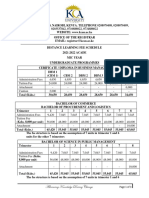 Distance Learning Fee Schedule