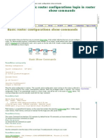 Basic Router Configurations Show Commands