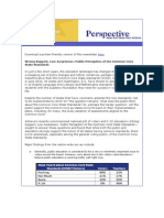 October 2011: Strong Support, Low Awareness: Public Perception of The Common Core State Standards