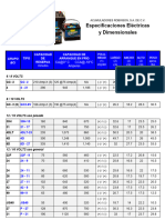 Especificaciones Electricas y Dimensionales