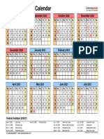 School Calendar 2020 2021 Landscape Year at A Glance