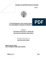 La Alcolizacion Como Proceso Biopsicosociocultural en Comunidades Mazahuas