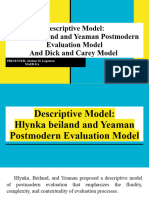 Descriptive Model - Hlynka Beiland and Yeaman Postmodern Evaluation Model and Dick and Carey Model 1