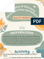 Module 3 Principles of Speech Writing and Delivery PPT PDF