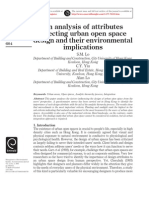 An Analysis of Attributes Affecting Urban Open Space Design and Their Environmental Implications