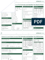 Edexcel A Level Maths Formula Sheet