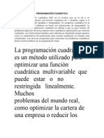 Programación Cuadratica