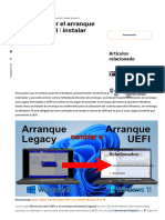 Como Cambiar El Arranque Legacy A UEFI Instalar Windows 11
