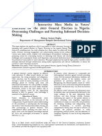 The Impact of Interactive Mass Media in Voters' Education For The 2023 General Election in Nigeria Overcoming Challenges and Fostering Informed Decision-Making