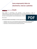 Nome Empresarial, Título Do Estabelecimento, Marcas e Patentes