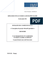 L'accompagnement À La Socialisation D'enfants Accueillis en SESSAD - Un Projet Éducatif Comme Outil D'intervention