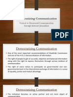 Democratizing Communication - Vertical To Horizontal Communication Through Internet Journalism