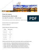 Fiche de Révision de Grammaire Allemande - Les Adjectifs Possessifs