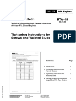 RTA-45 - Tightening Instructions For Screws and Wasted Studs