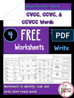 Free CVC CVCC CCVC Worksheets