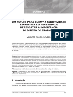 Um Futuro para Quem? A Subjetividade Escravista e A Necessidade de Resgatar A Importância Do Direito Do Trabalho