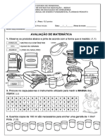 Avaliação de Matemática 4°