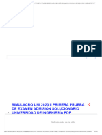 Simulacro Uni 2023 Ii Primera Prueba de Examen Admisión Solucionario Universidad de Ingeniería PDF